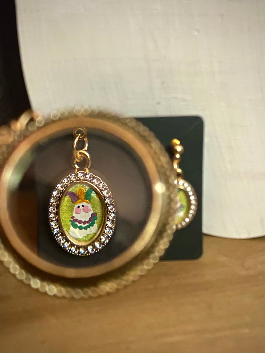 Mardi Gras Ghost Earrings