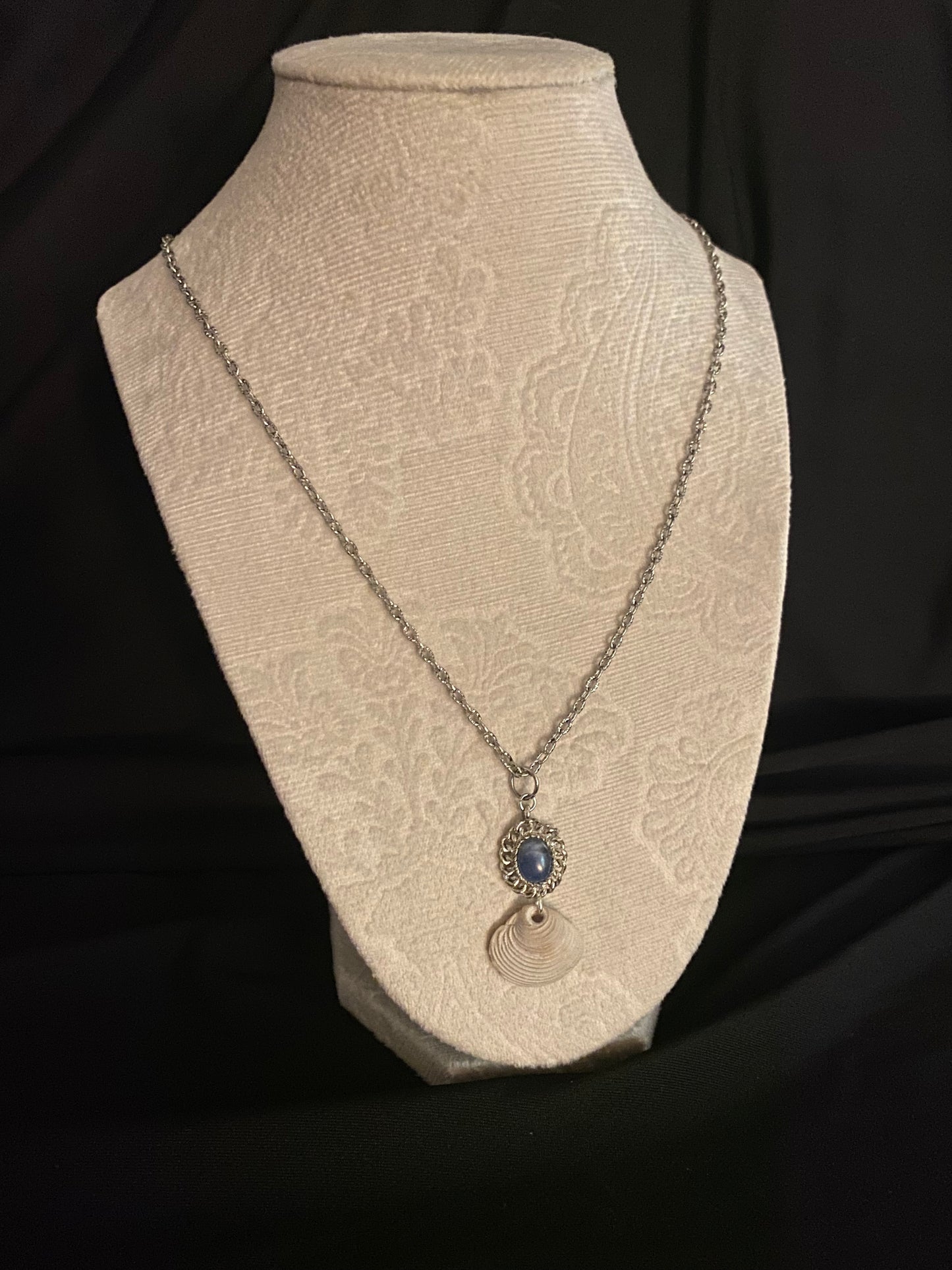 Blue and Silver Charm Shell Necklace