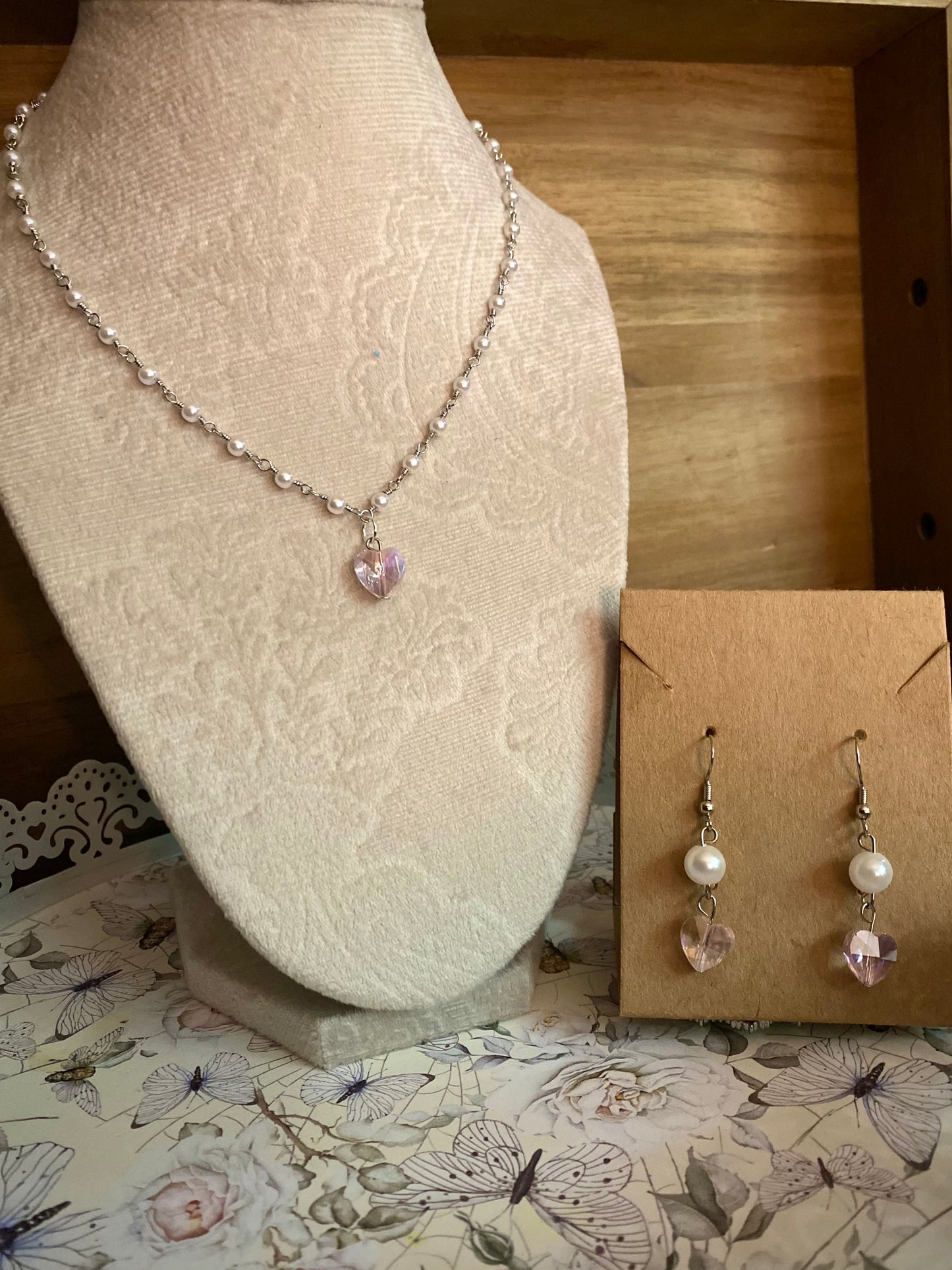 Silver, Pearl, and Pink Set
