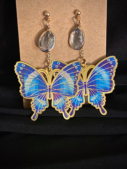 Blue Butterfly Earrings