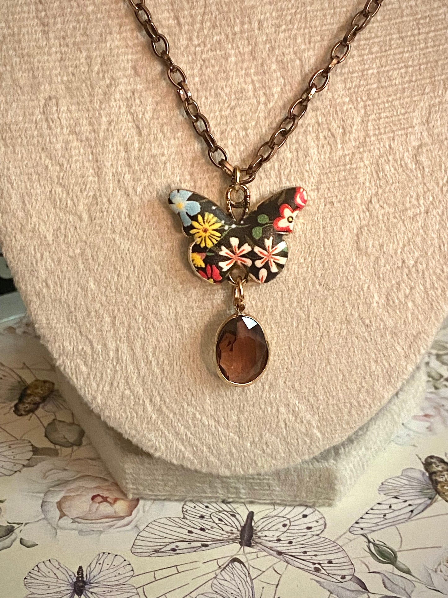 Dark Butterfly Pendant Necklace