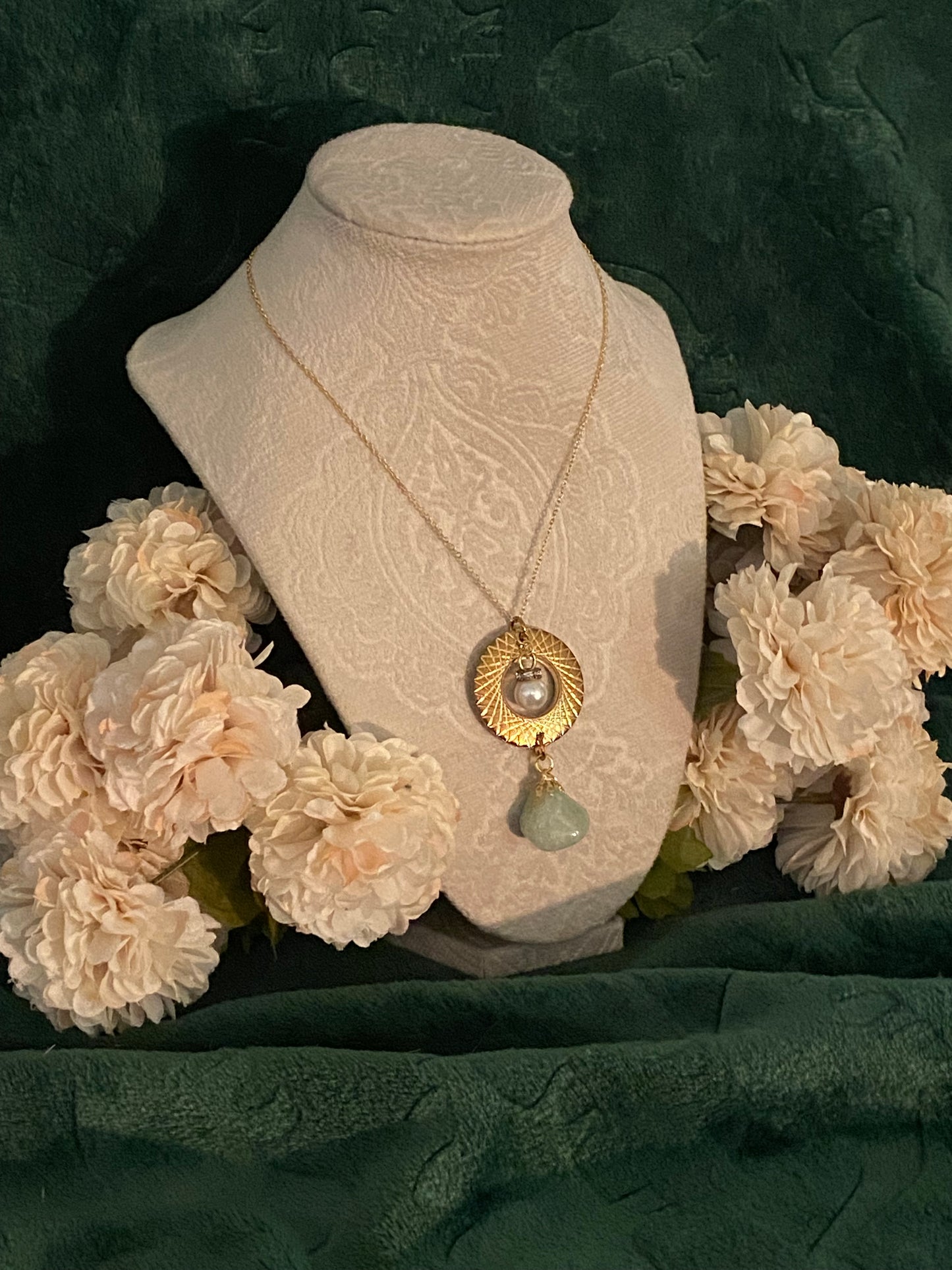 Circle Stone-Drop Necklace
