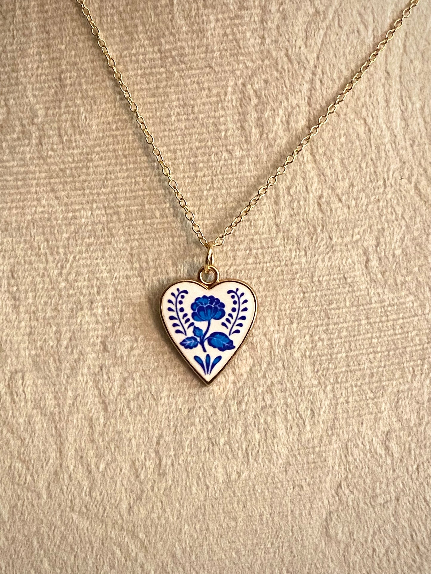 Blue Porcelain Heart Set