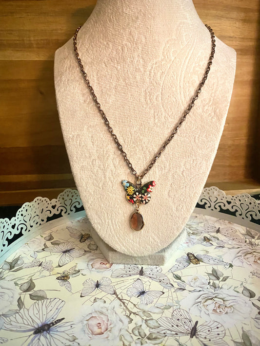 Dark Butterfly Pendant Necklace