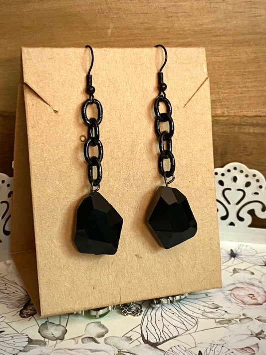 Black Stone Earrings