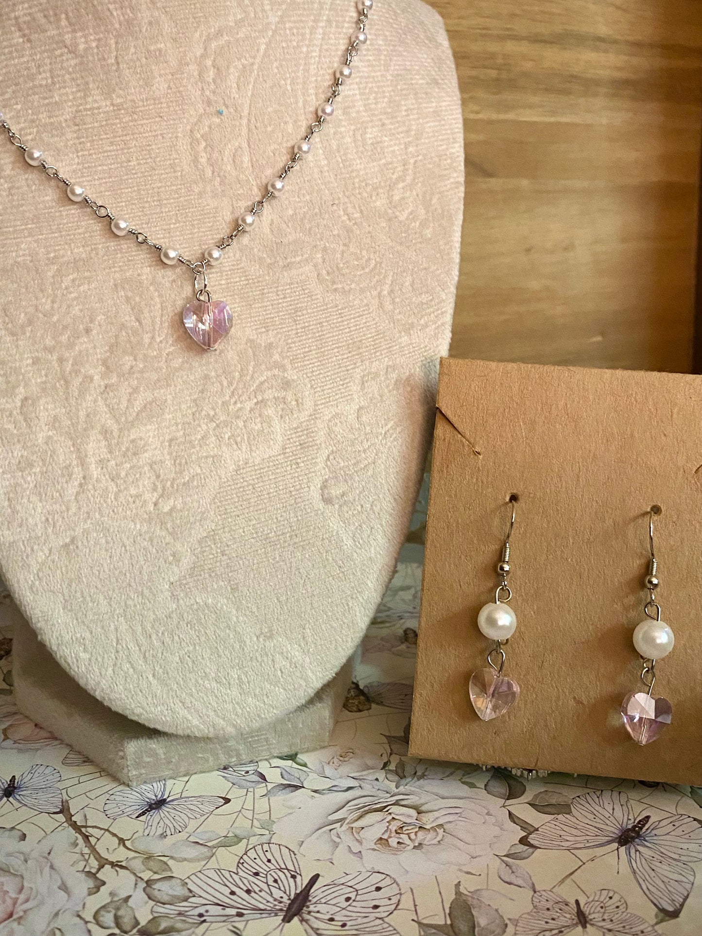 Silver, Pearl, and Pink Set
