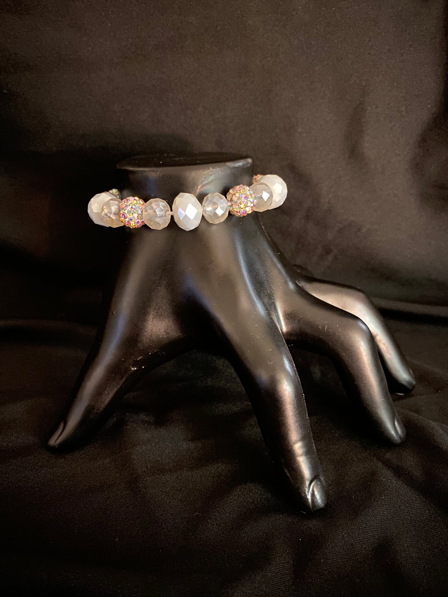 White Sparkle Elastic Bracelet