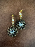 Brass Flower Earrings