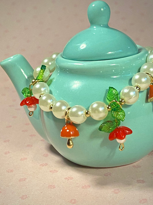 Mushrooms and Pearls Bracelet