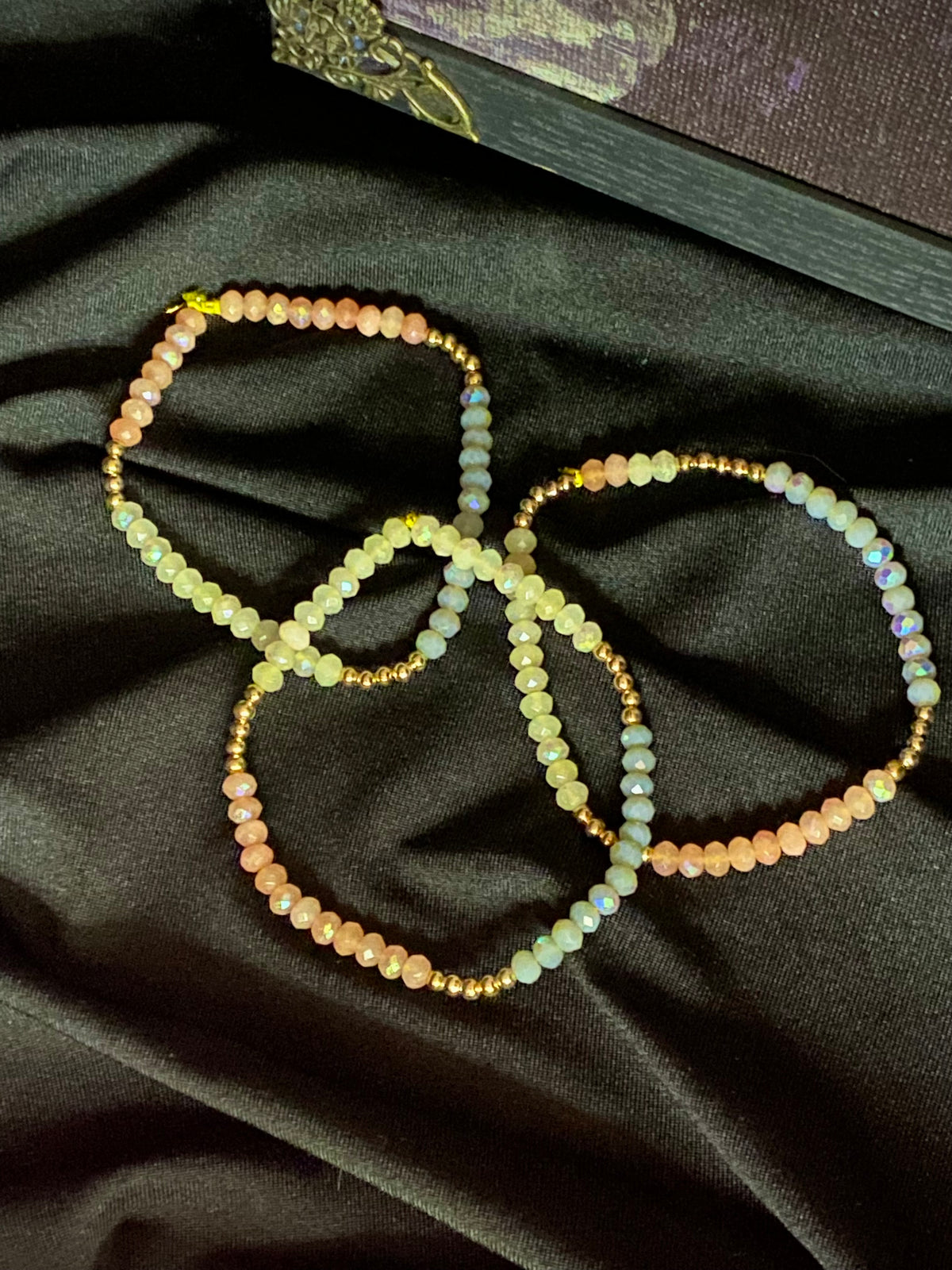Small Blue, Pink, White Bracelet Stack
