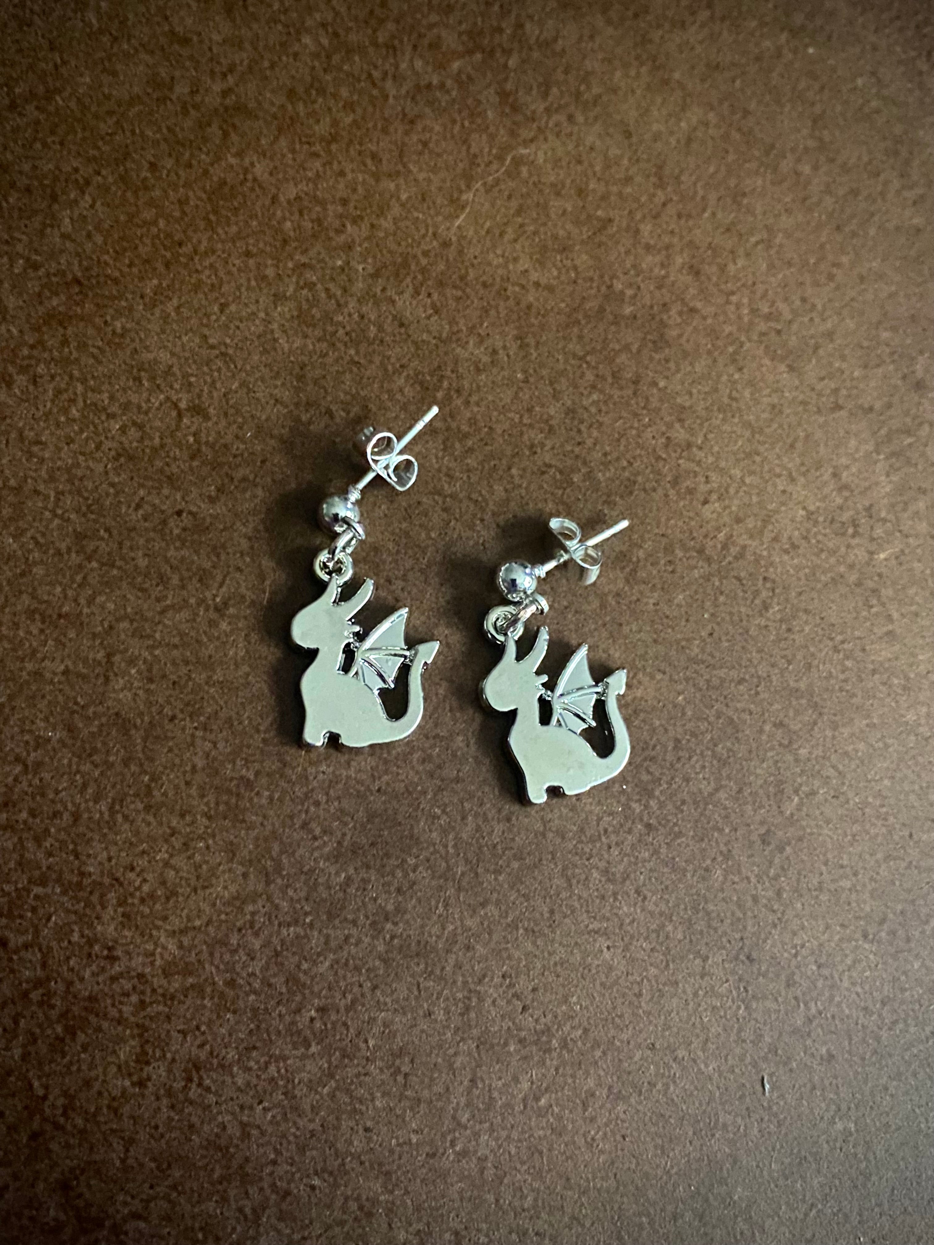 Silver Dragon Earrings