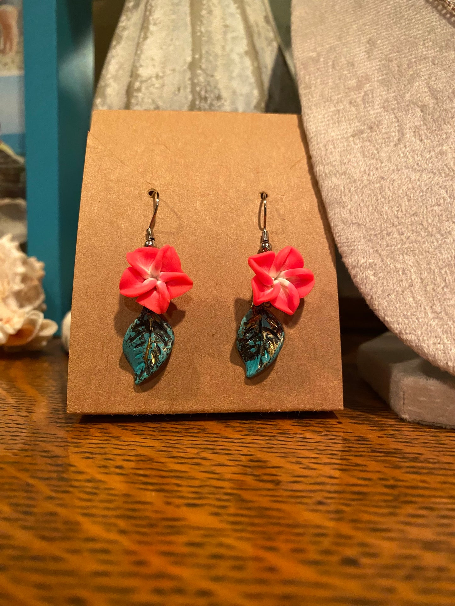 Pink Flower Earrings