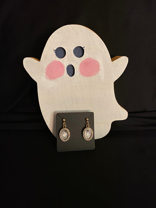 Ghost with Bat Balloon Earrings