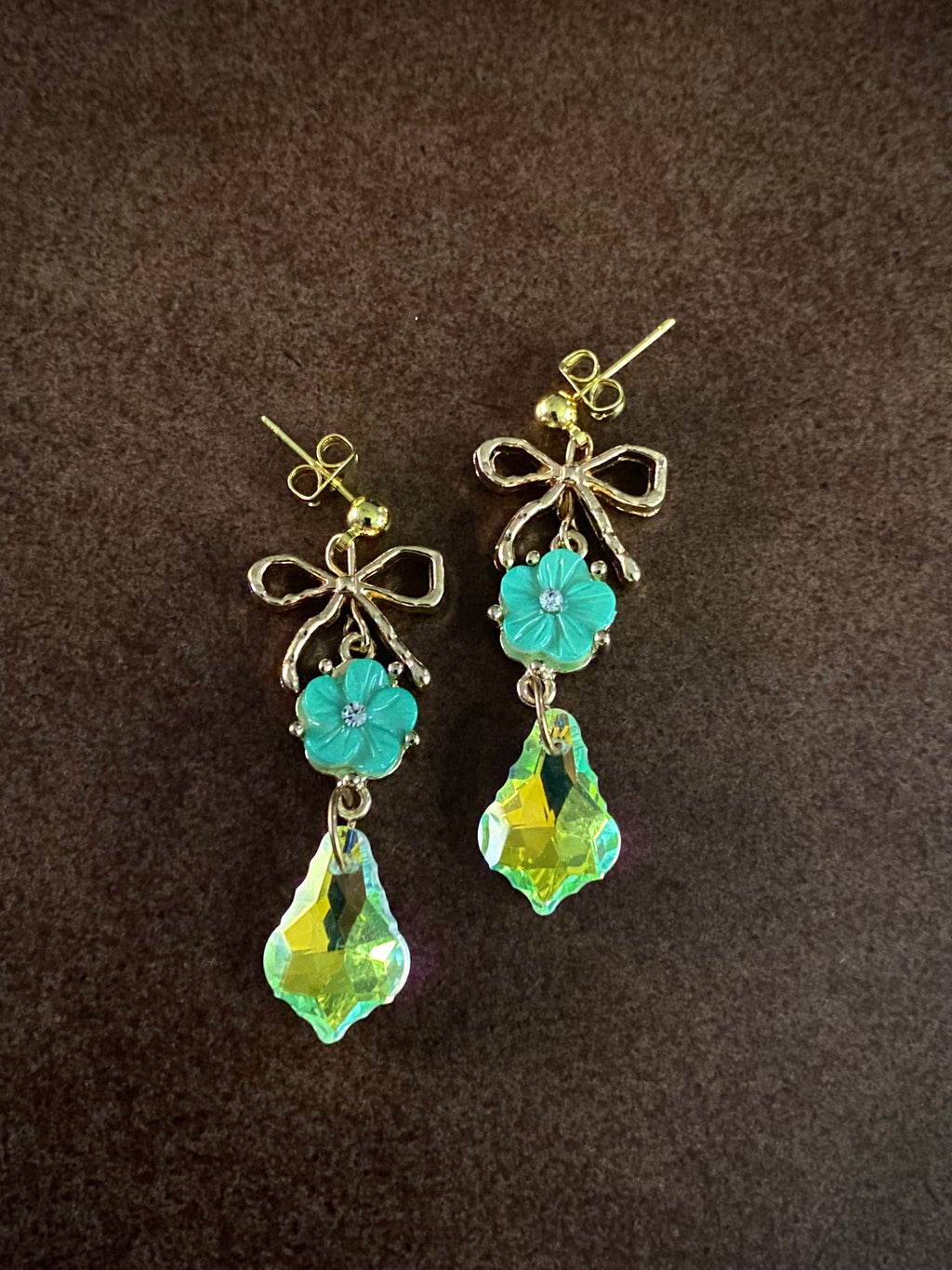 Green Bow Earrings