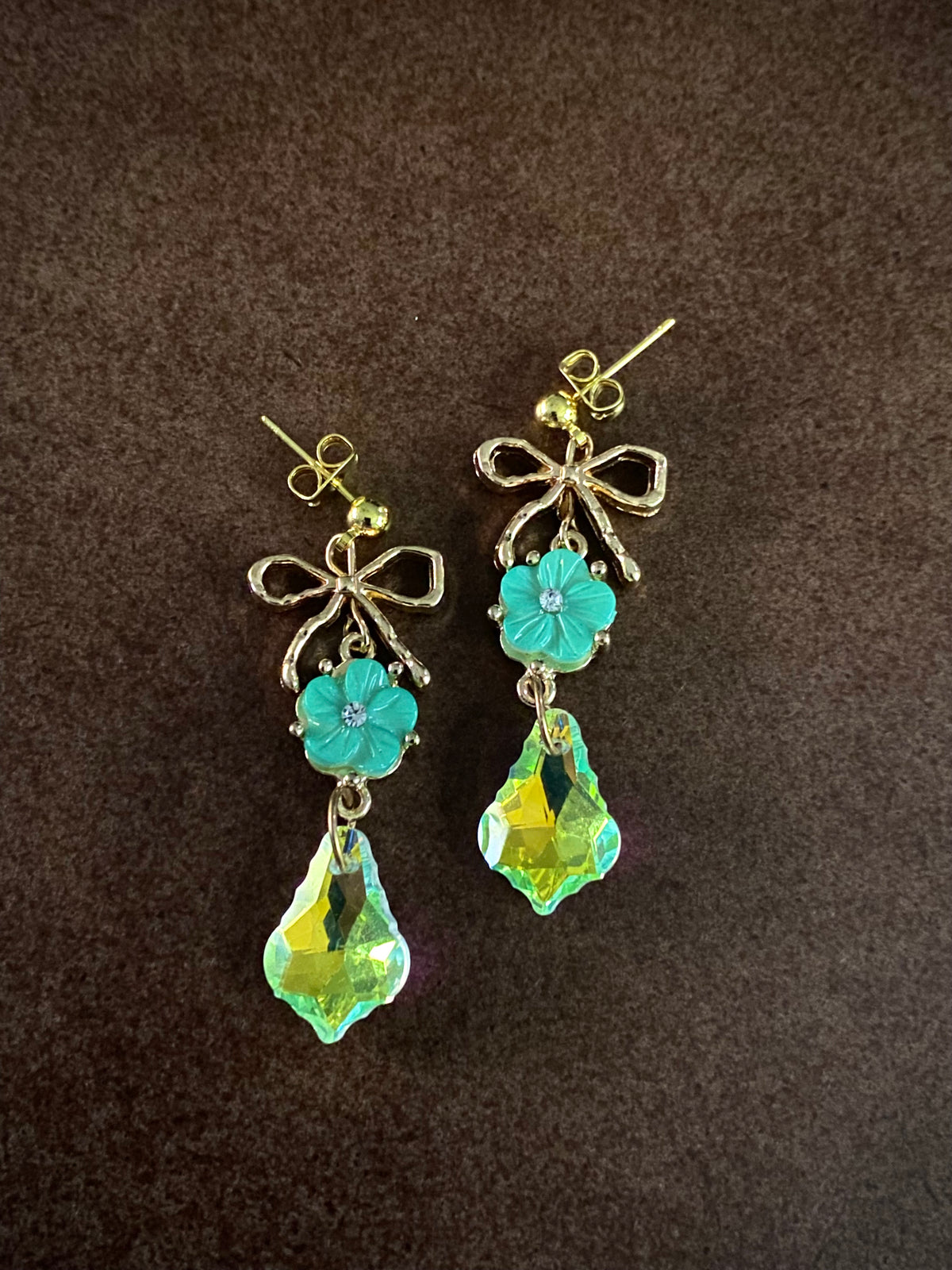 Green Bow Earrings