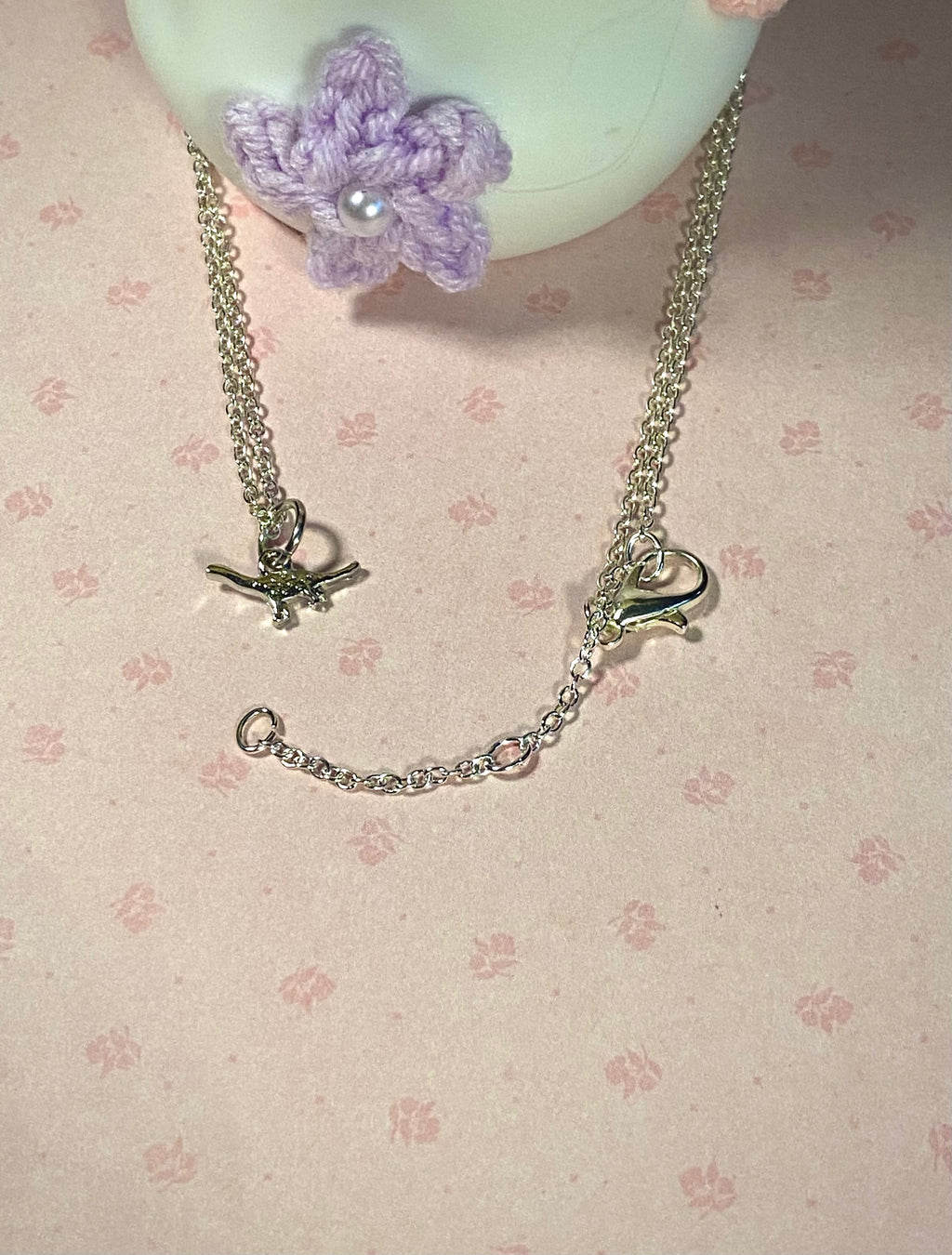 Silver Brontosaurus Necklace