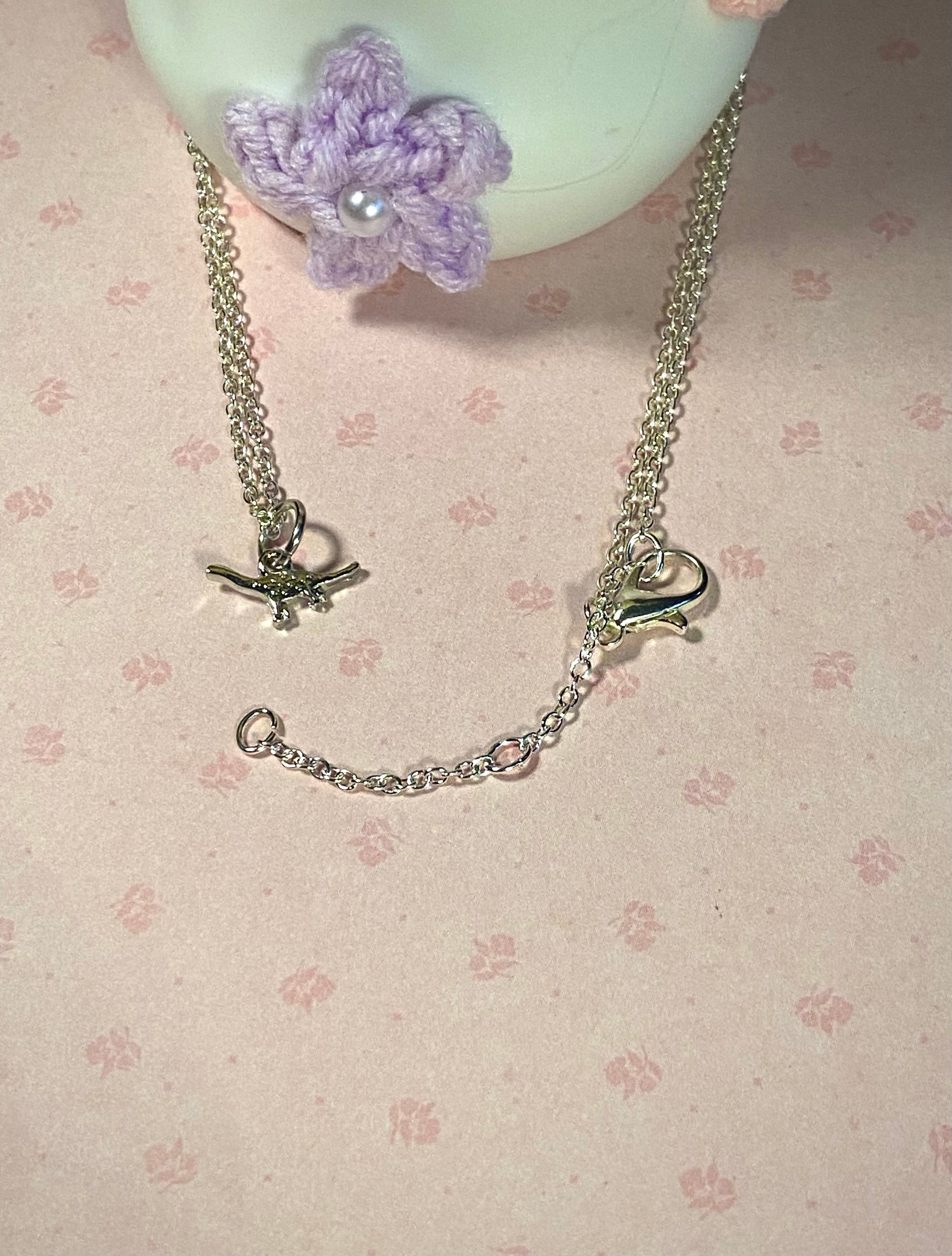 Silver Brontosaurus Necklace