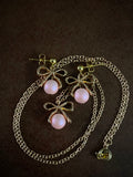 Gold and Pink Bow Set