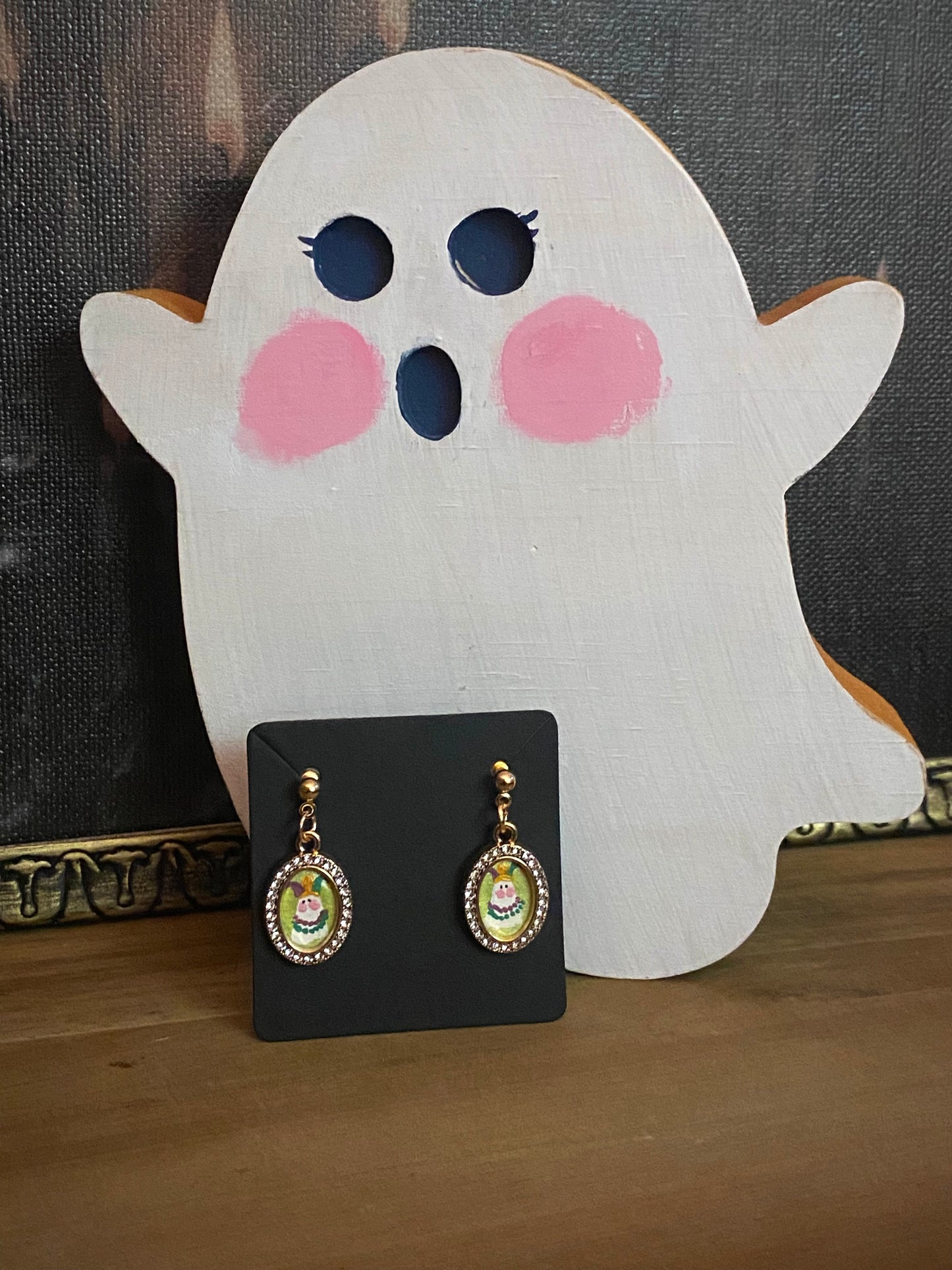 Mardi Gras Ghost Earrings