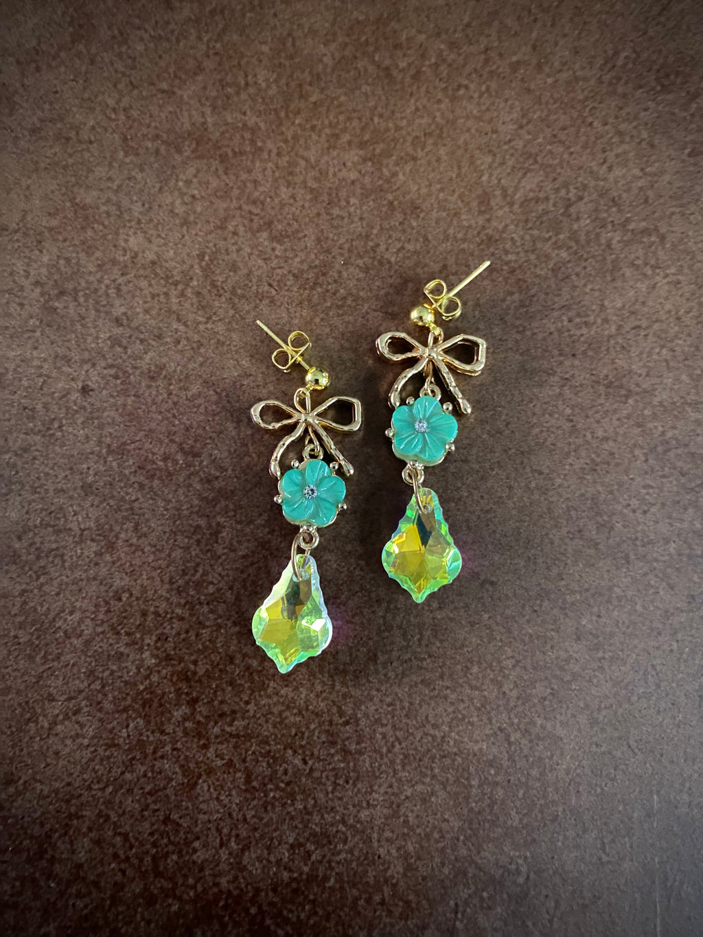 Green Bow Earrings