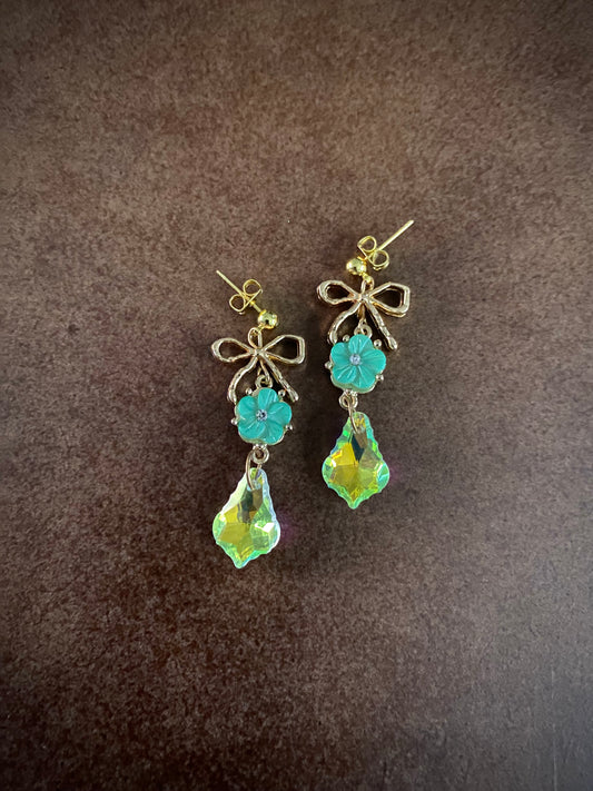 Green Bow Earrings