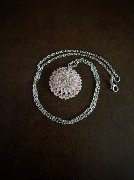 Pale Pink Pendant on Silver Chain