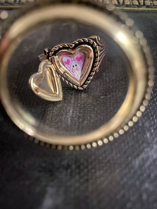 Pink Hearts Ghost Ring