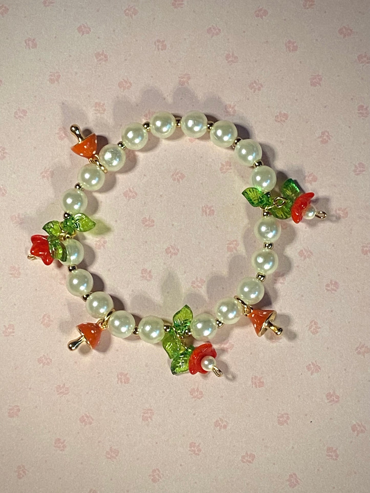 Mushrooms and Pearls Bracelet