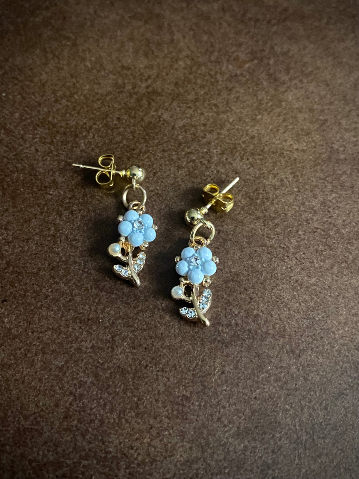Floral and Gold Earrings
