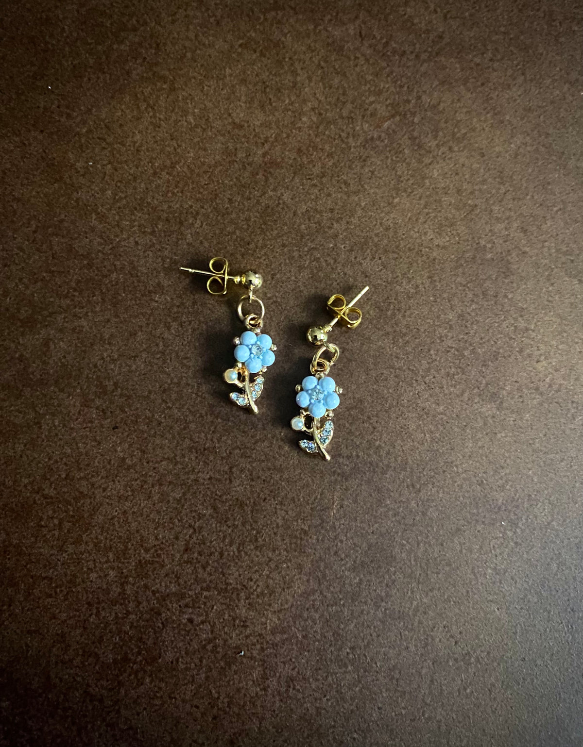 Floral and Gold Earrings