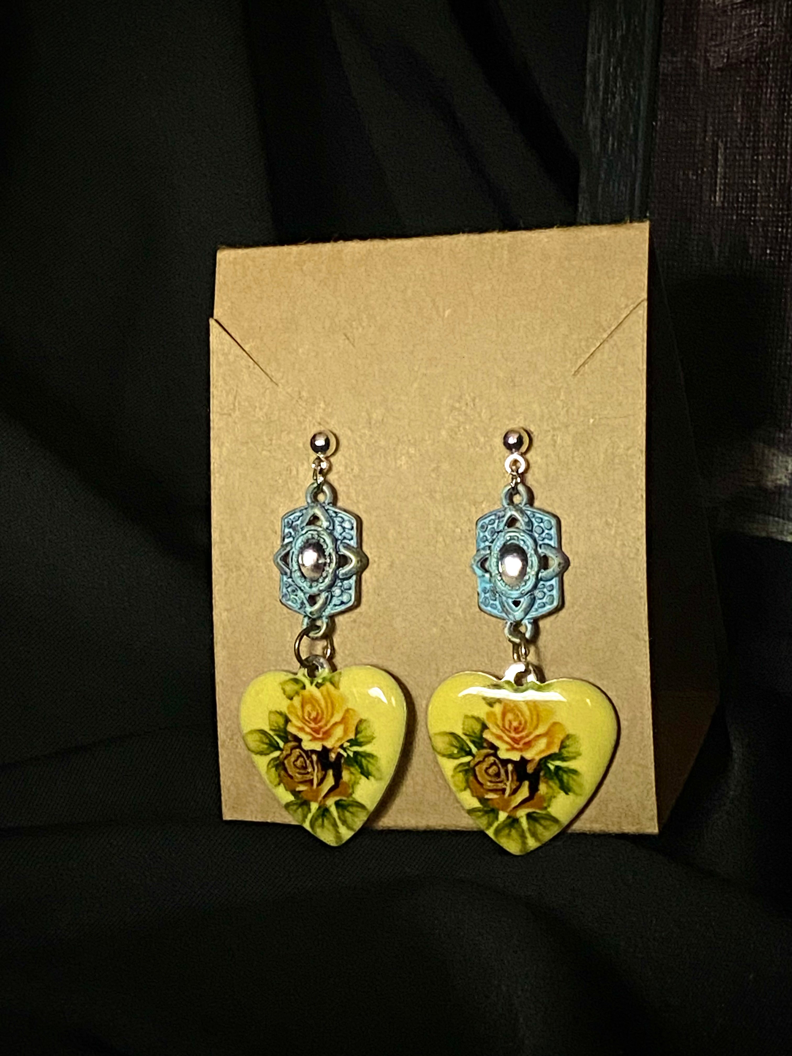 Blue and Yellow Spring Earrings
