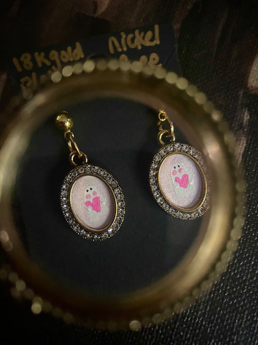 Ghost with Heart Earrings
