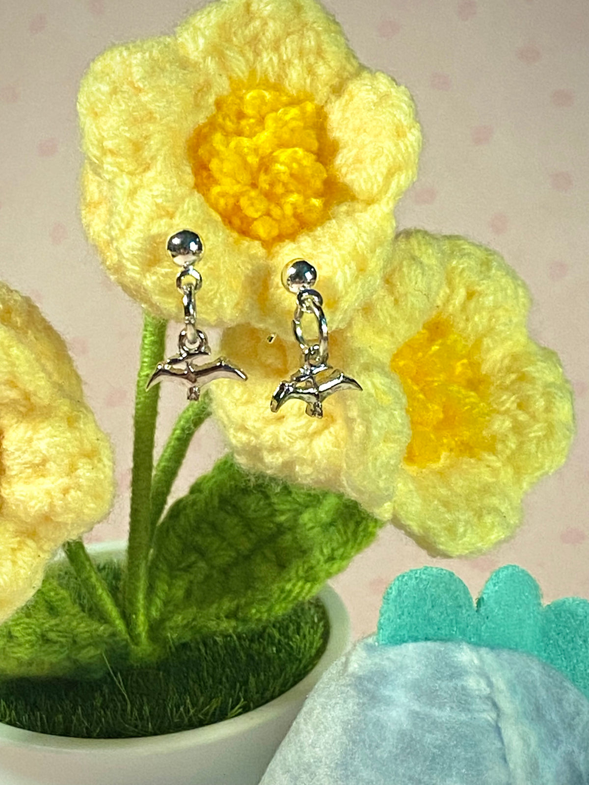Silver Pterodactyl Earrings