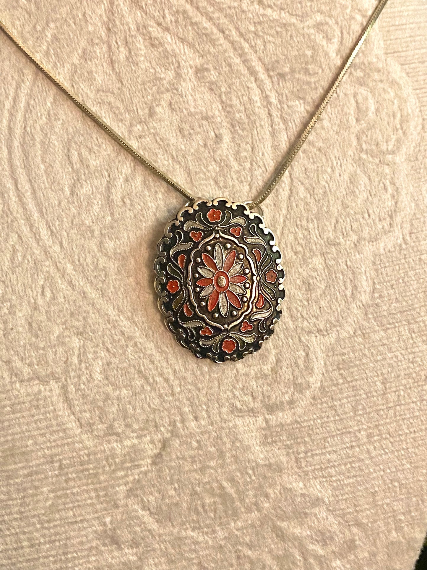 Red and Black Pendant Necklace