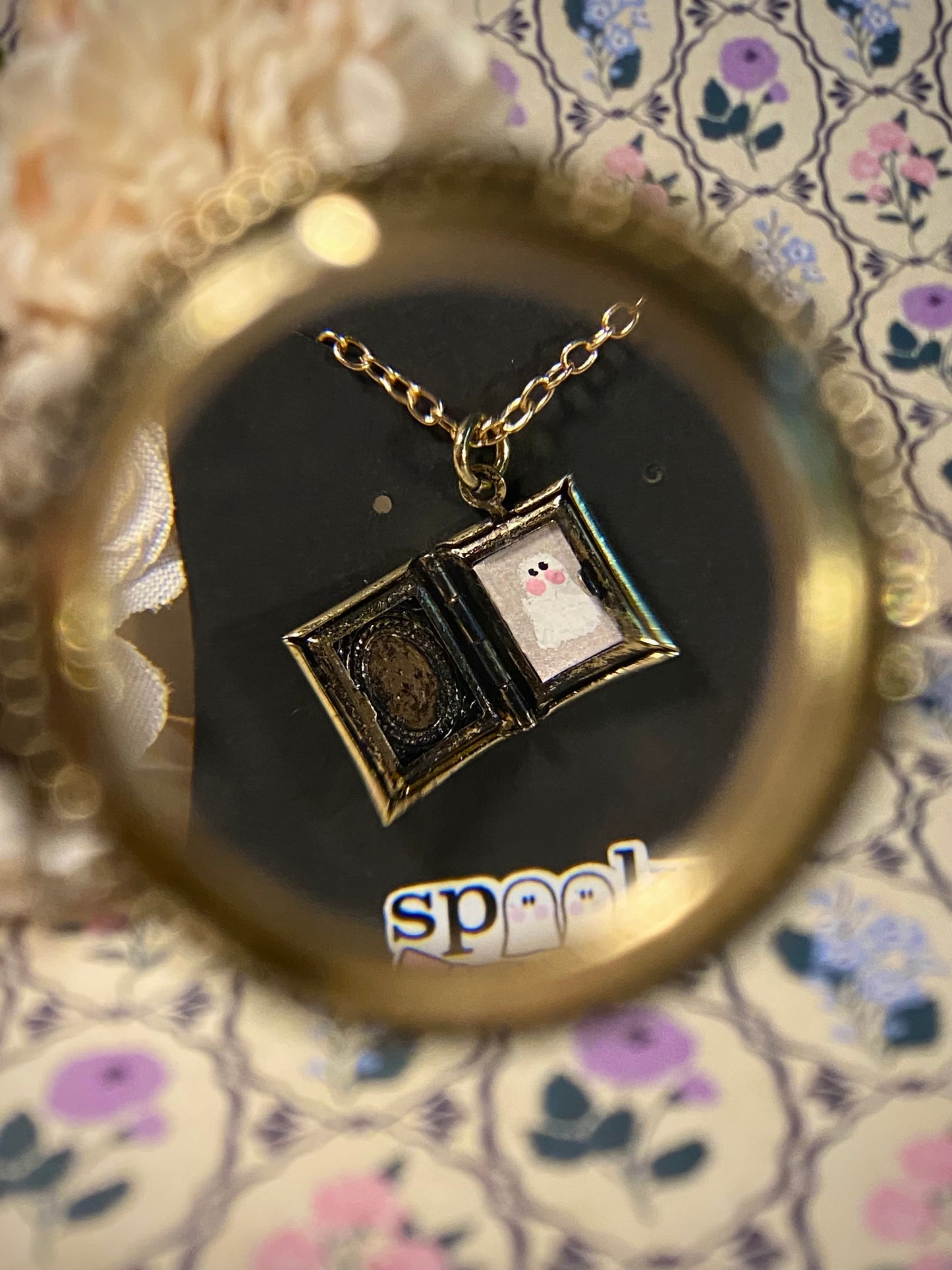 Ghost Gold Book Locket