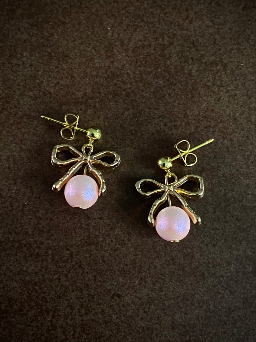Gold and Pink Bow Set