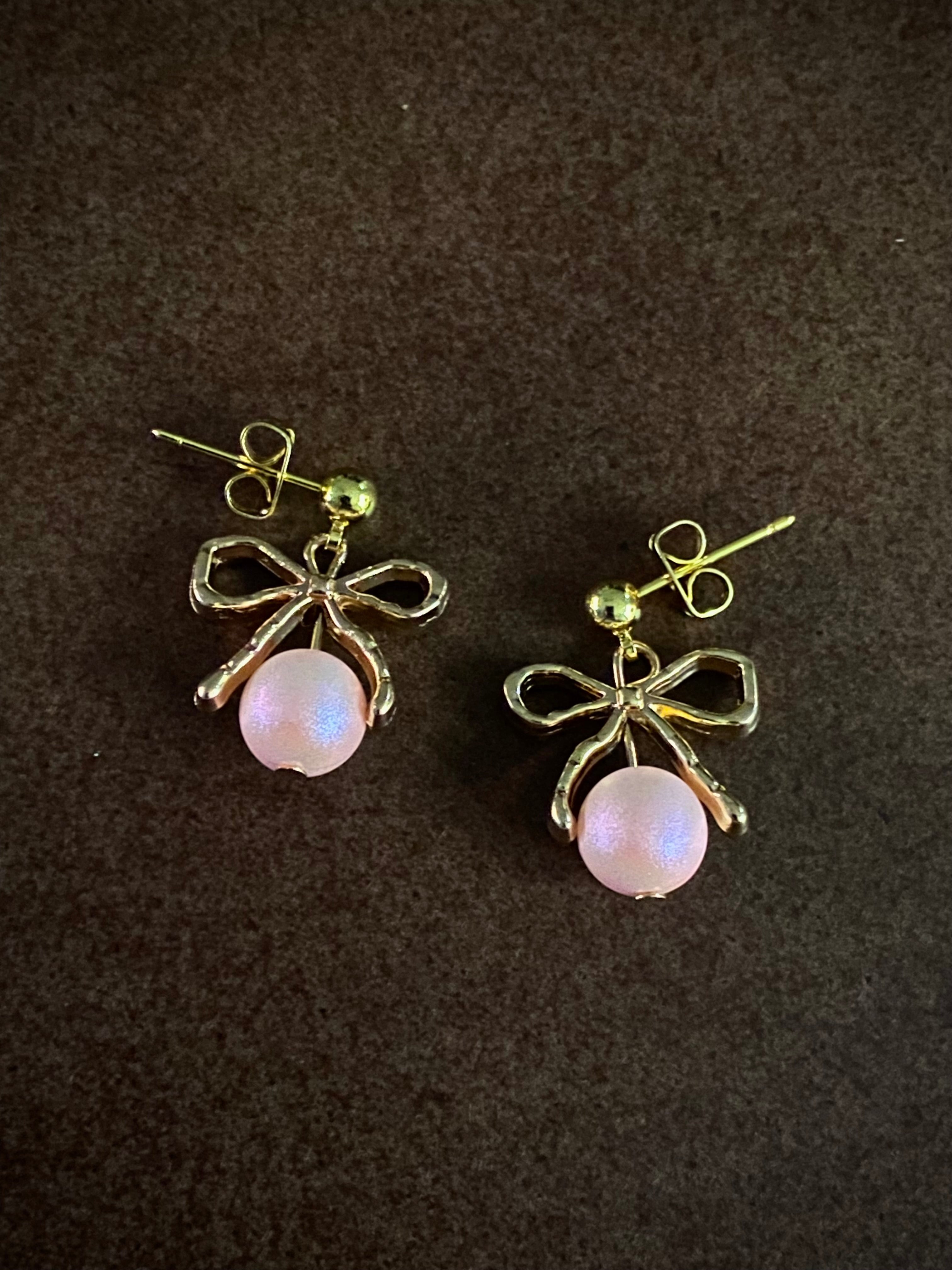 Gold and Pink Bow Set