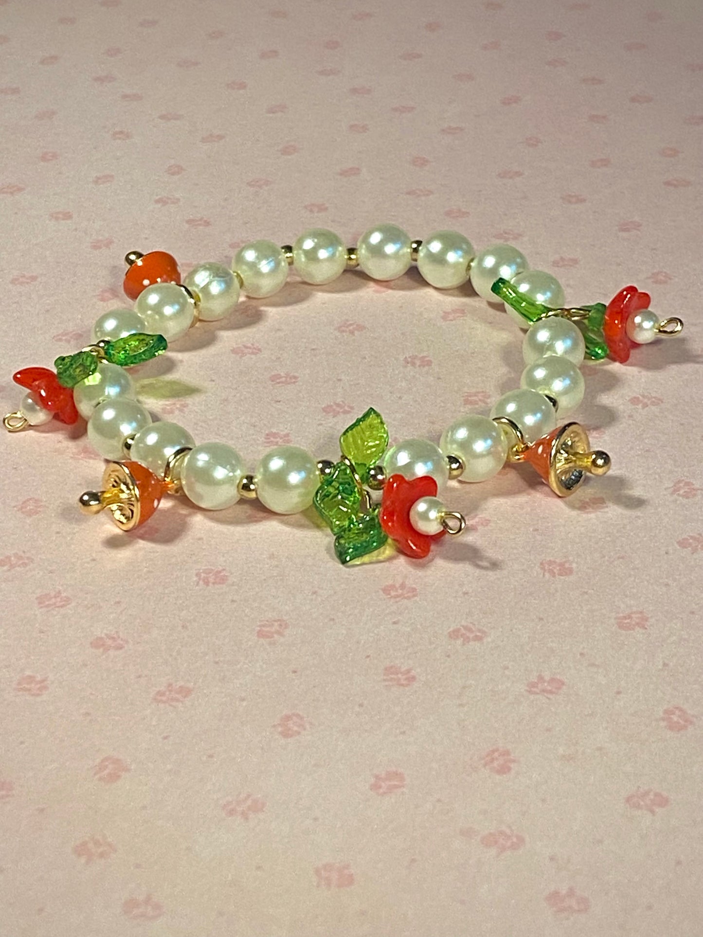 Mushrooms and Pearls Bracelet