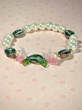Pink, Green, and Pearls Bracelet