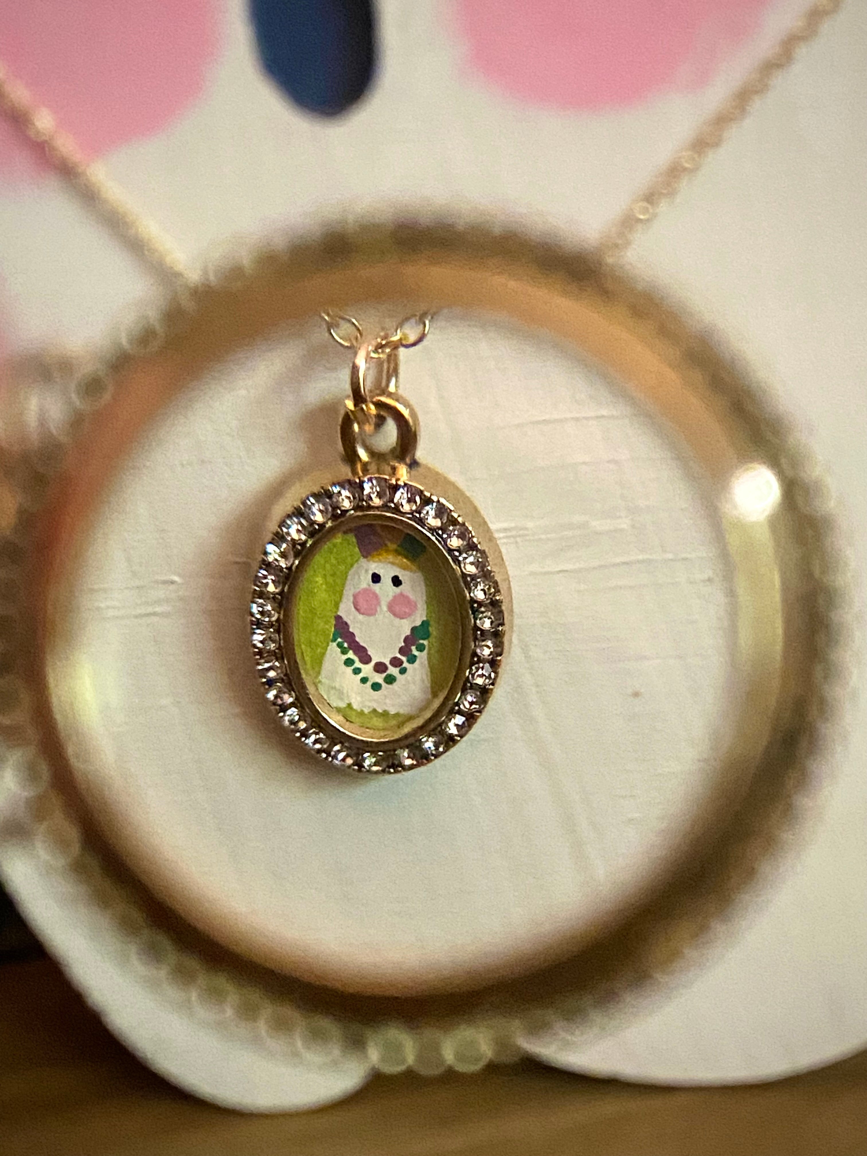 Mardi Gras Ghost Necklace