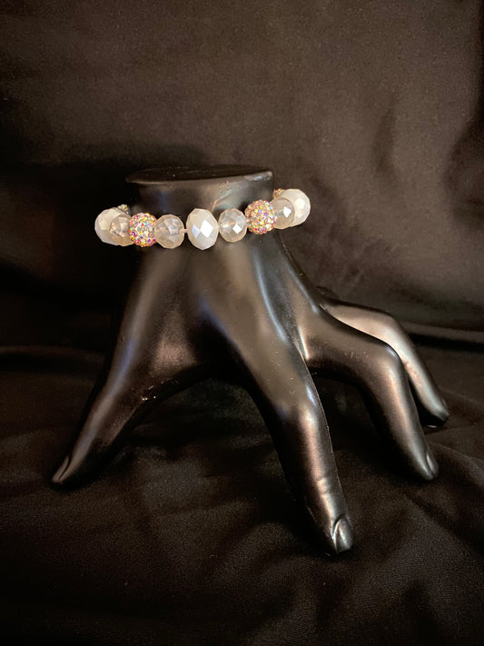 White Sparkle Elastic Bracelet