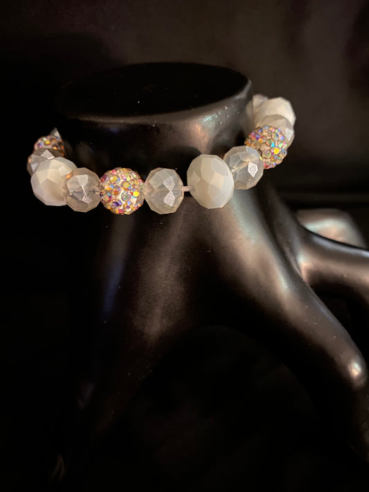 White Sparkle Elastic Bracelet