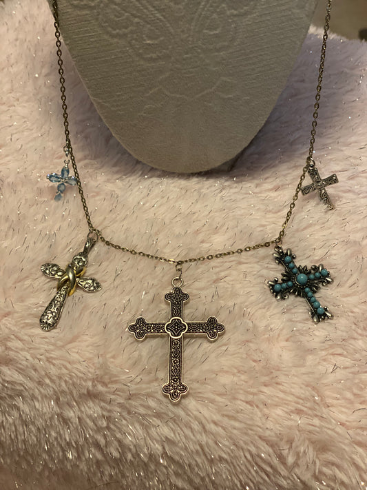 Five Crosses Necklace