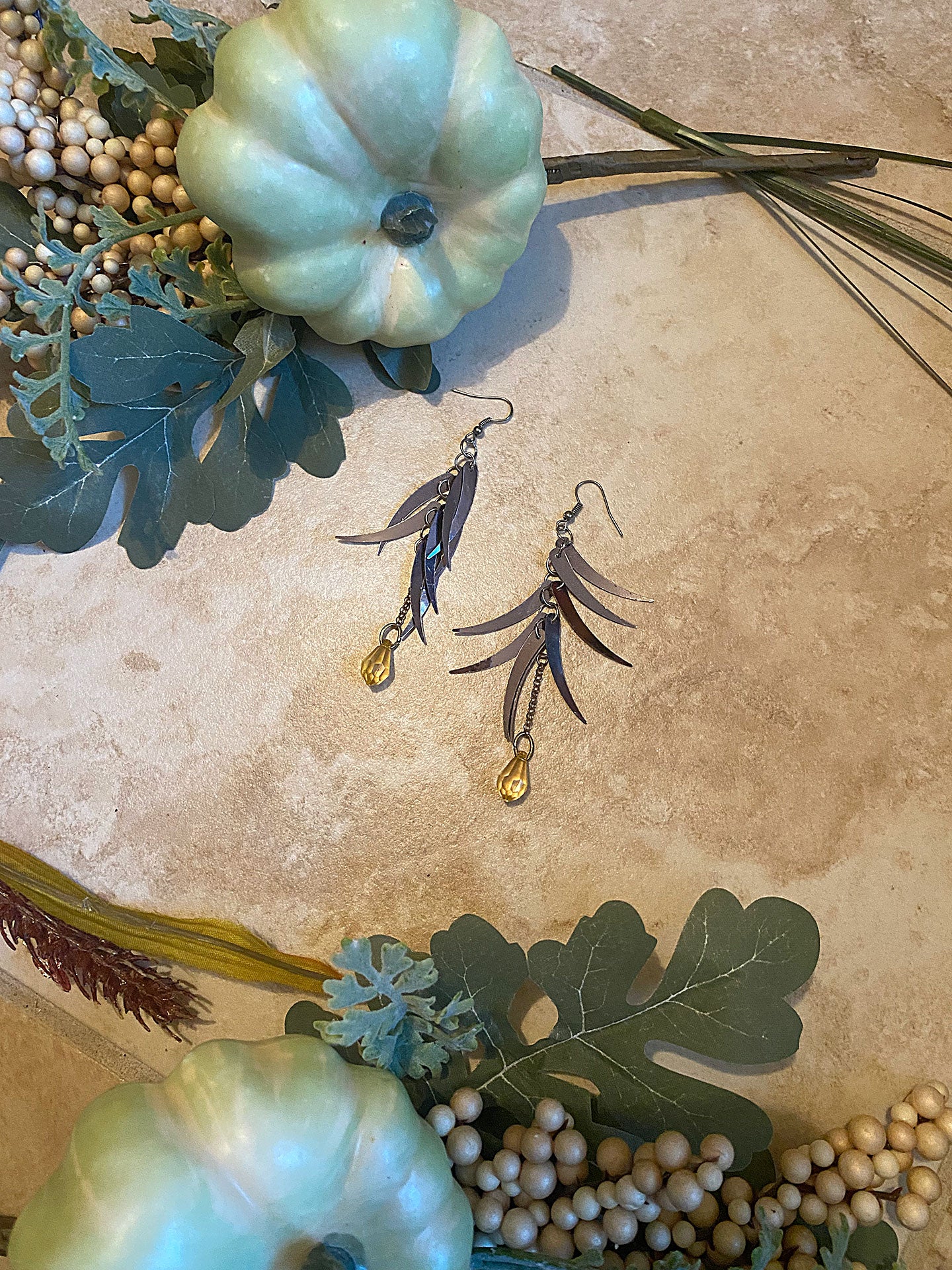 Feather Drop Earrings