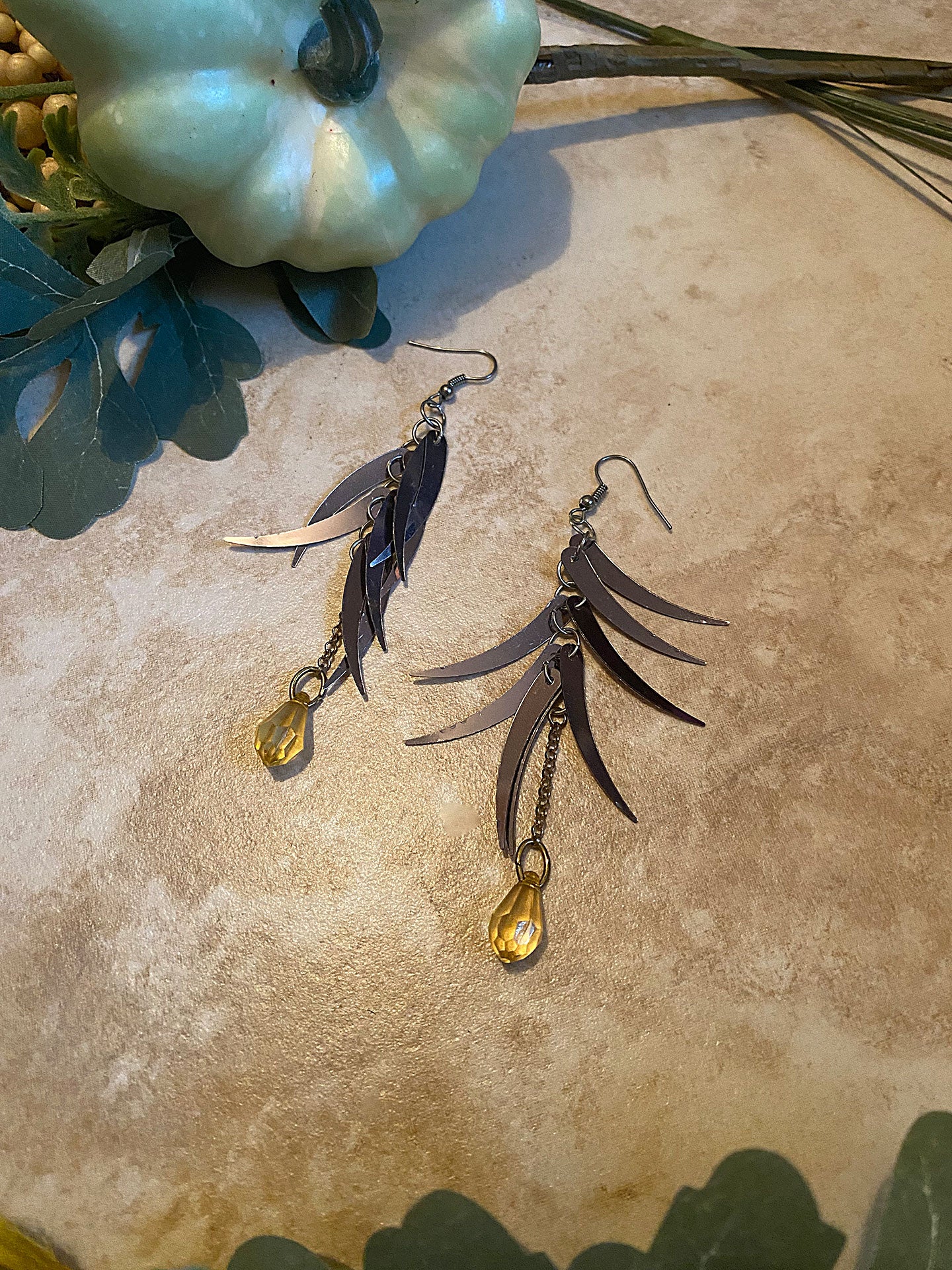 Feather Drop Earrings