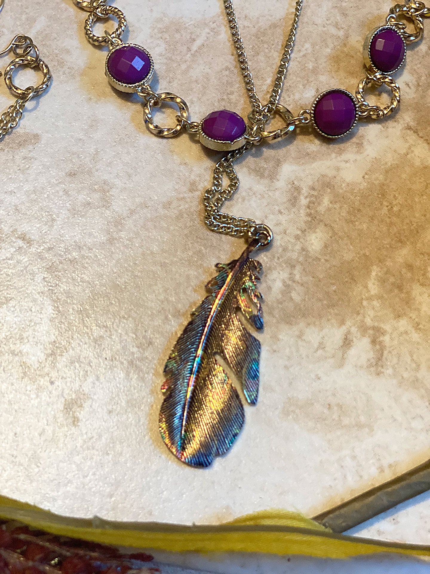 Metal Peacock Feather Set